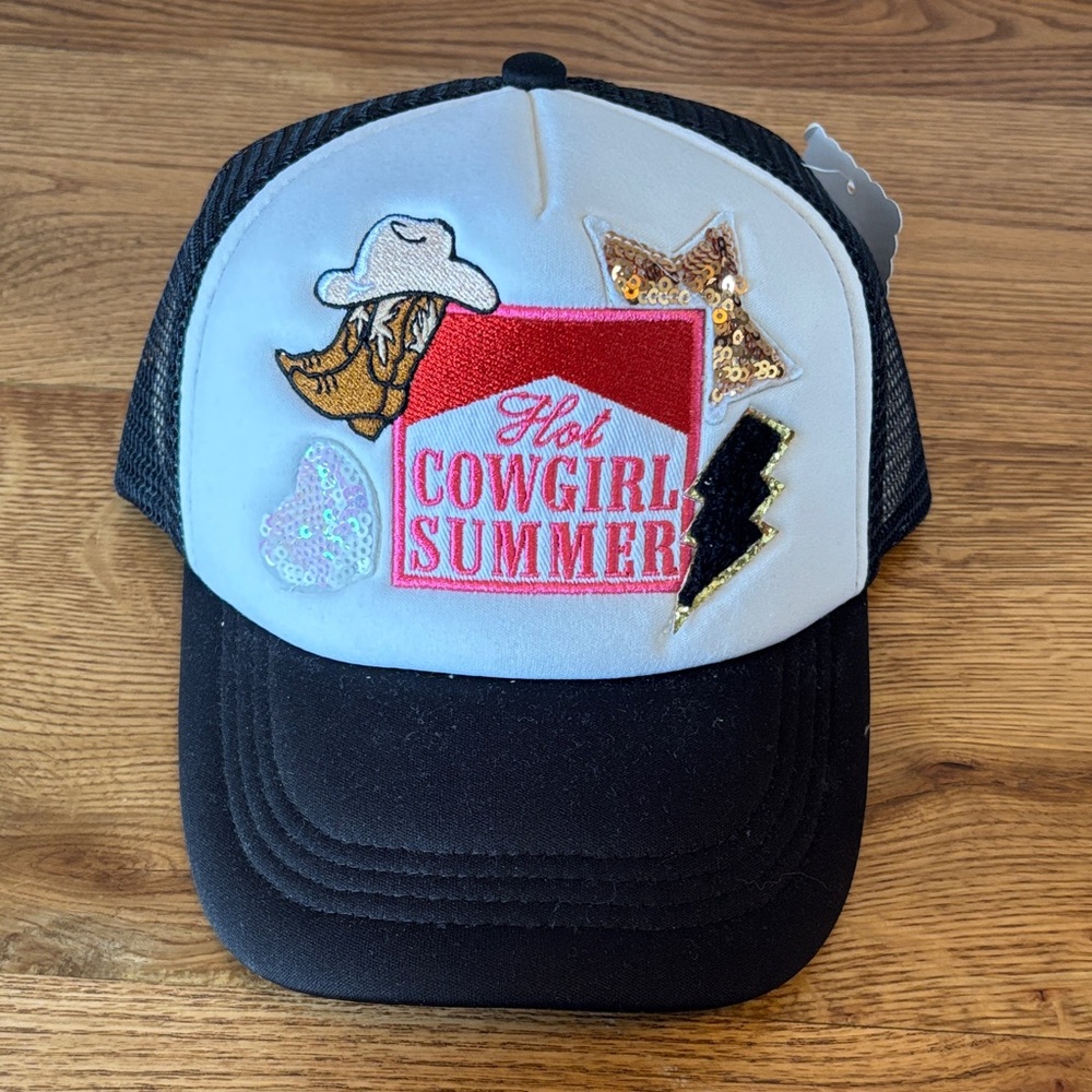 Cowgirl Summer Women’s Trucker Hat - Black and White